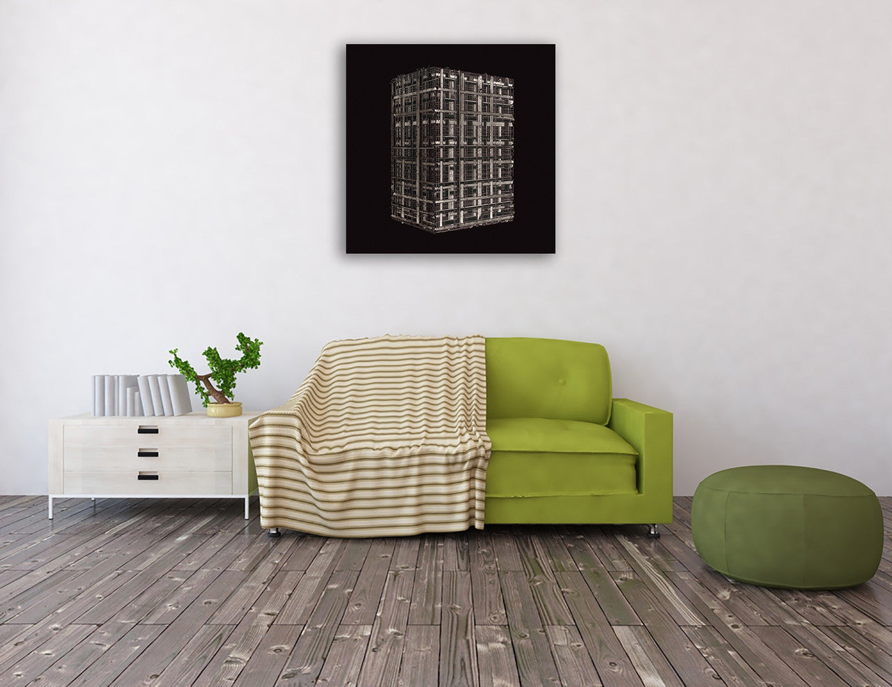Black White I Wall Art Print on the wall