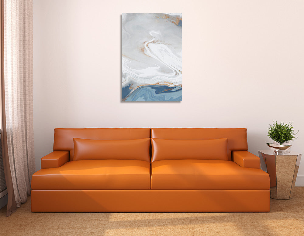 Blue Velour II Wall Art Print on the wall