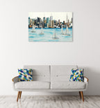 Boat City Wall Art Print on the wall