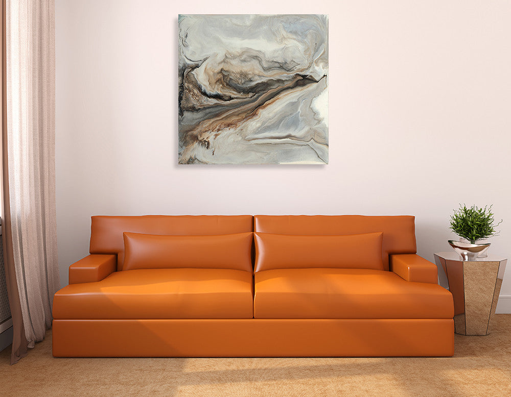 Brown Marble Wall Art Print on the wall