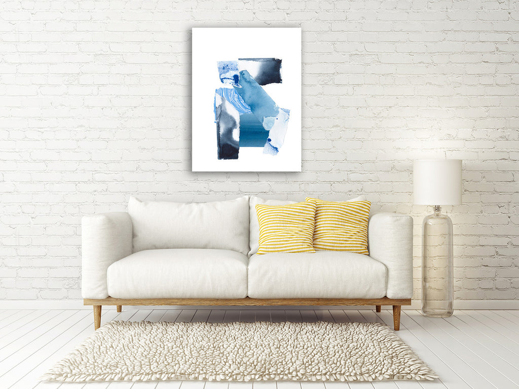 Cerulean Assemblage IV Wall Art Print on the wall