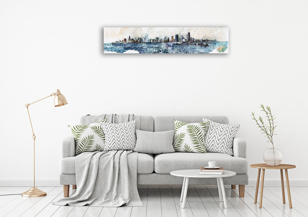 Chicago Skyline Wall Art Print on the wall