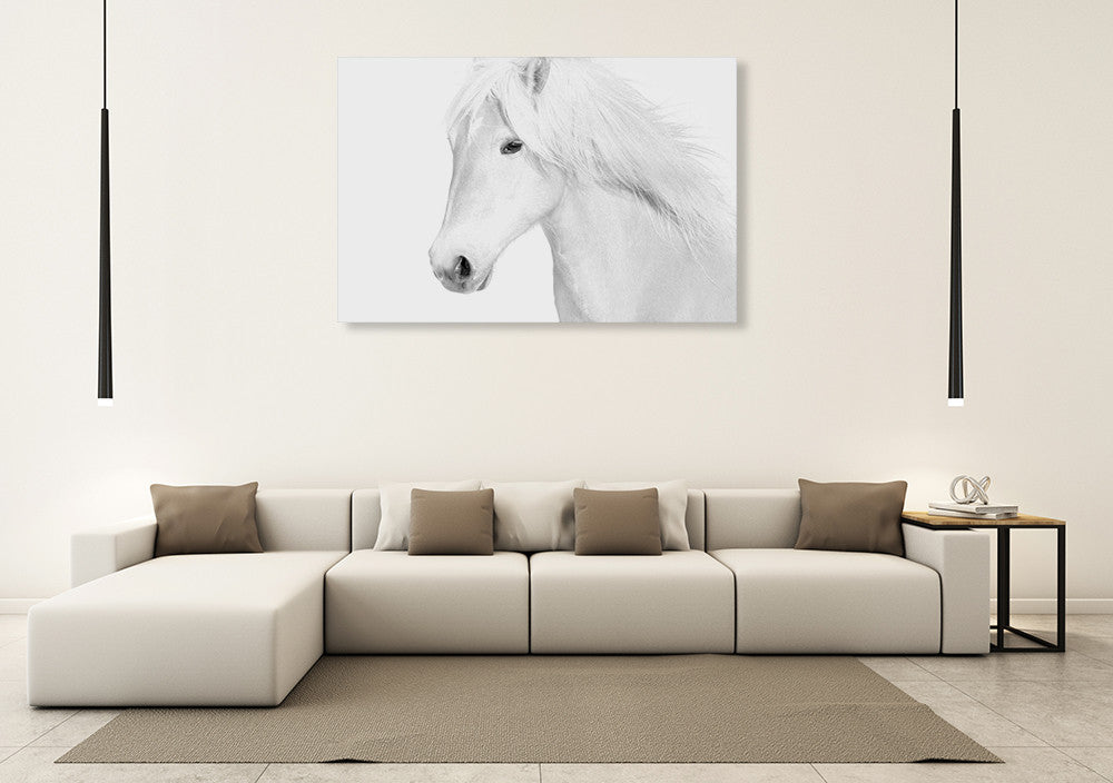 Classic White Wall Art Print on the wall