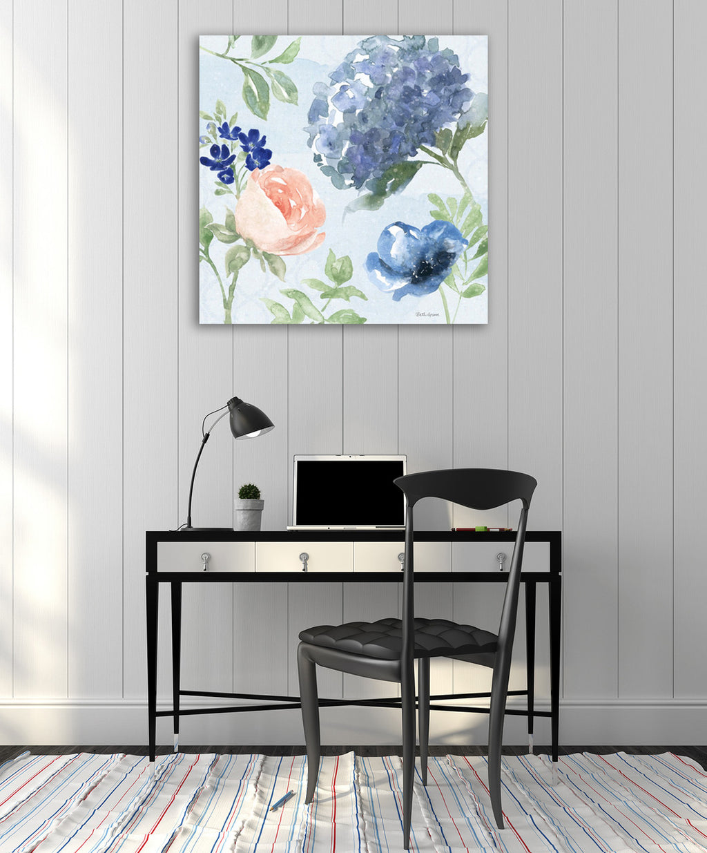 Coastline Botanical III Blue Wall Art Print on the wall
