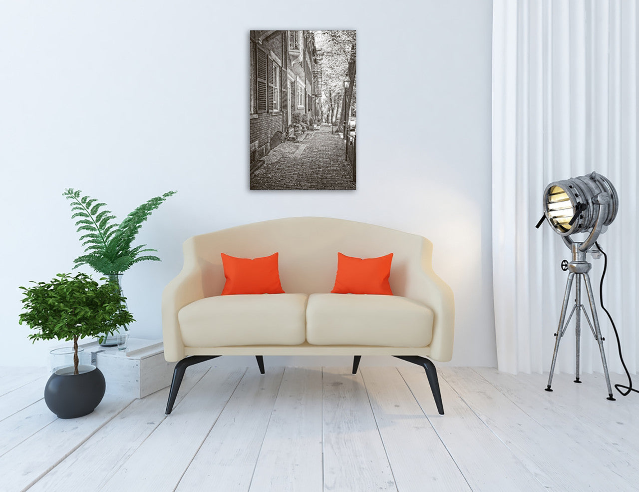 Colonial Street Wall Art Print on the wall