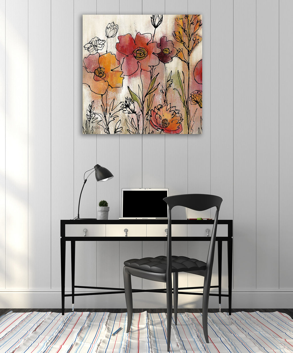 Contemporary Botanical Cream II Wall Art Print on the wall
