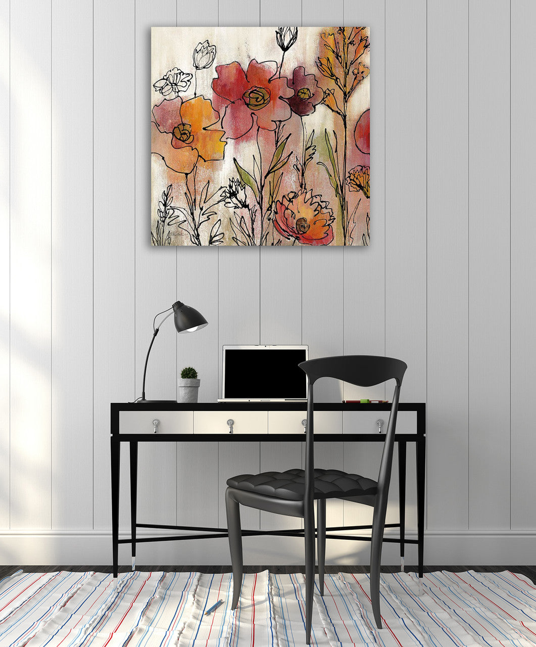Contemporary Botanical Cream II Wall Art Print on the wall