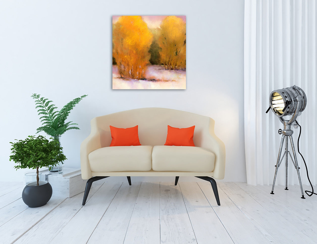 Square Impressionist Wall Art Print on the wall
