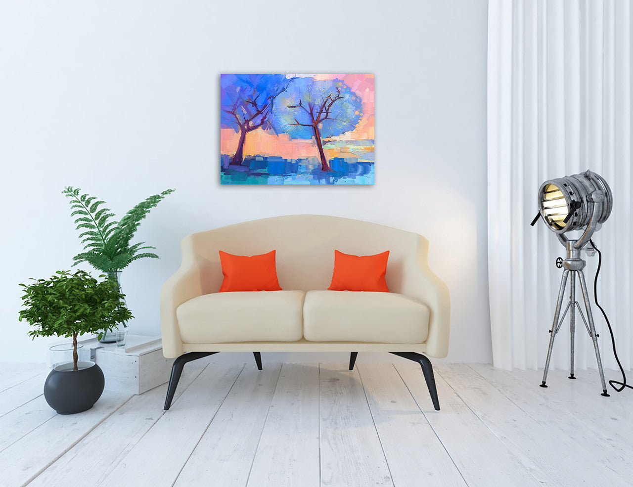 Forest Trees Wall Art Print on the wall