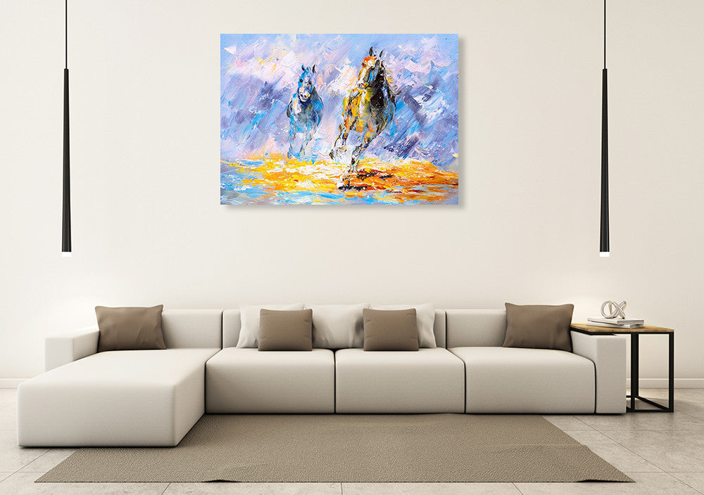 Free Wild Horses Wall Art Print on the wall