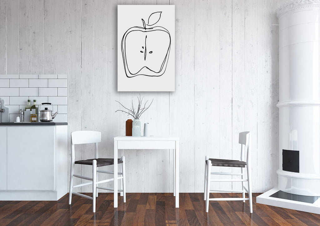 Fruit Contour Apple Wall Art Print on the wall