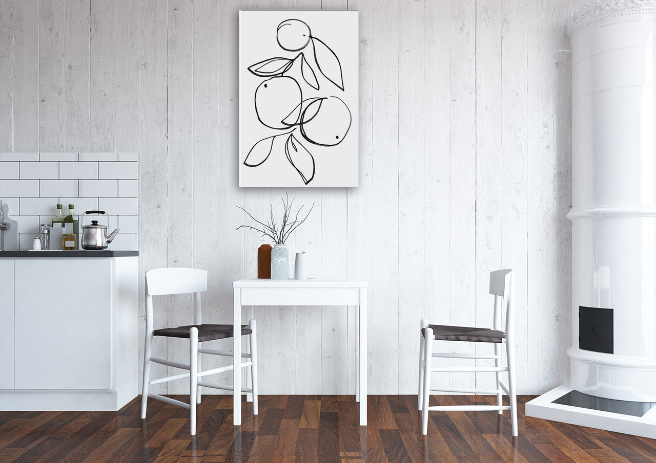 Fruit Contour Oranges Wall Art Print on the wall
