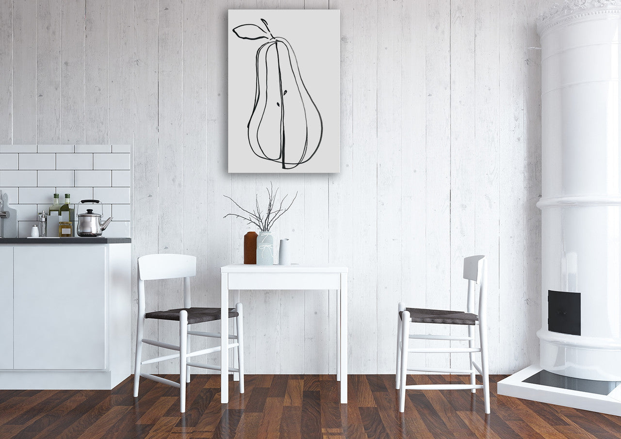 Fruit Contour Pear Wall Art Print on the wall