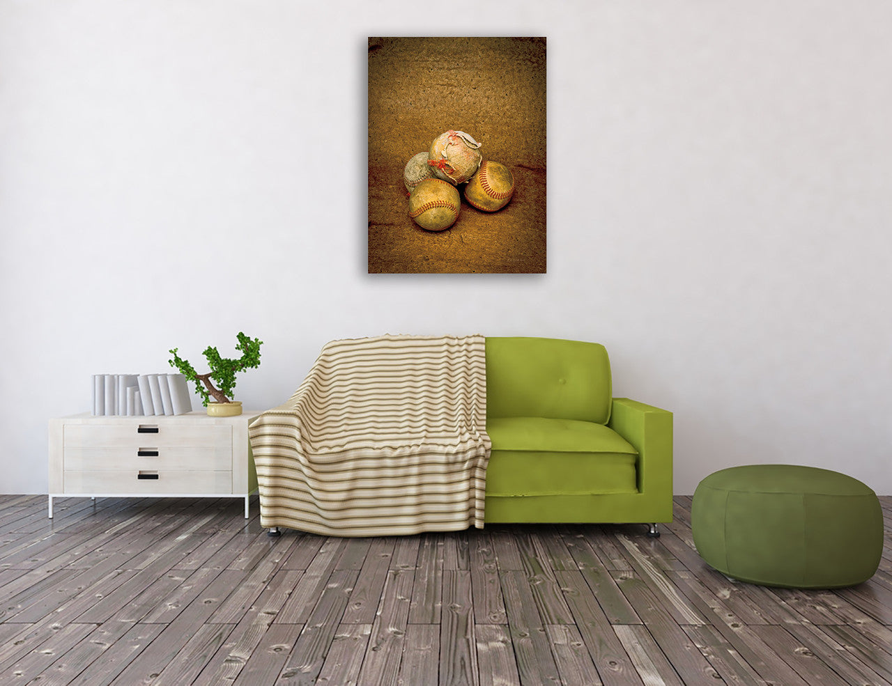 Game Ball Wall Art Print on the wall