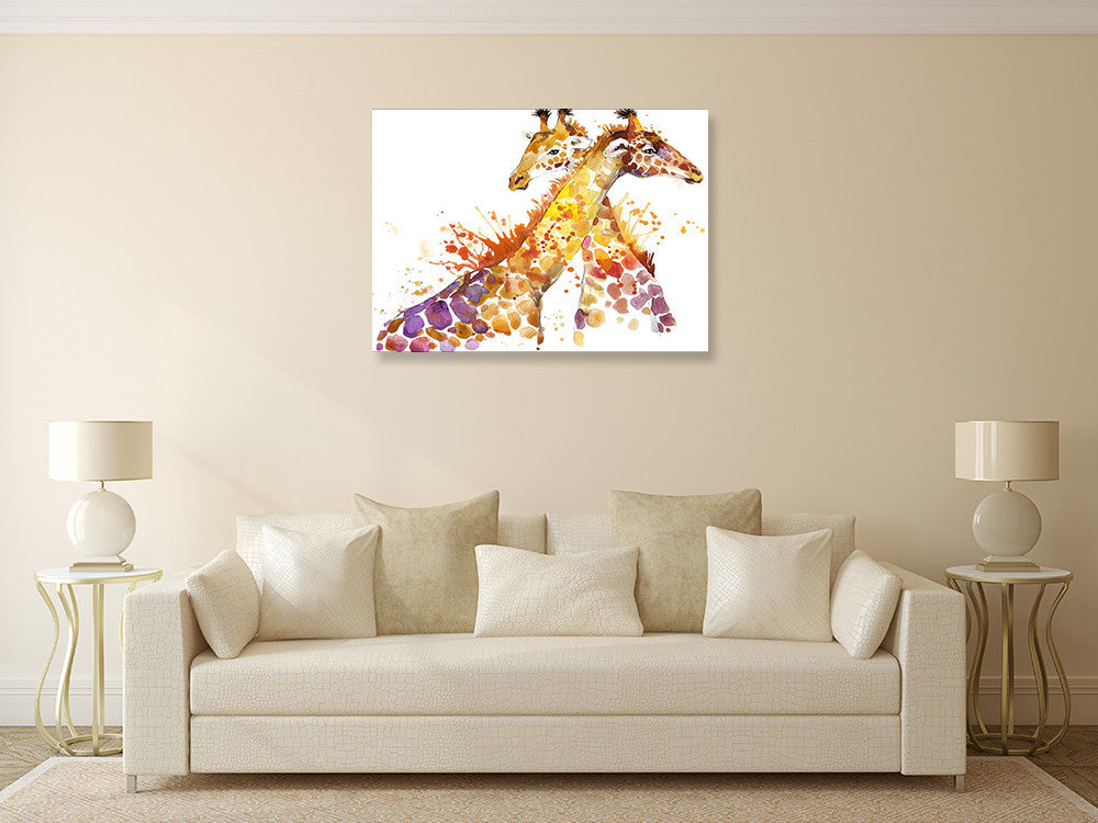 Giraffe Wall Art Print on the wall