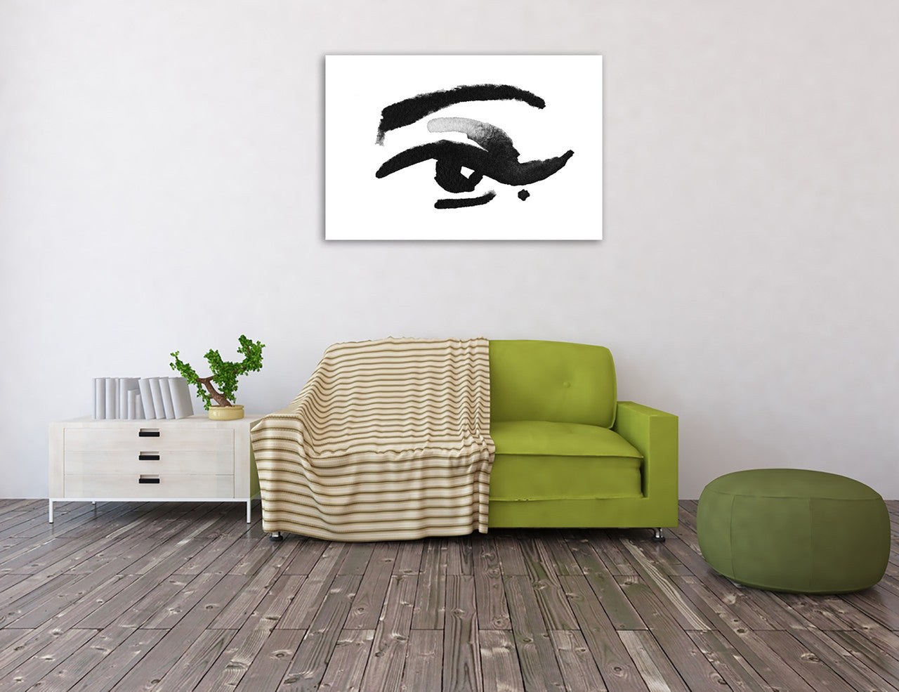 Inked Eye Wall Art Print on the wall