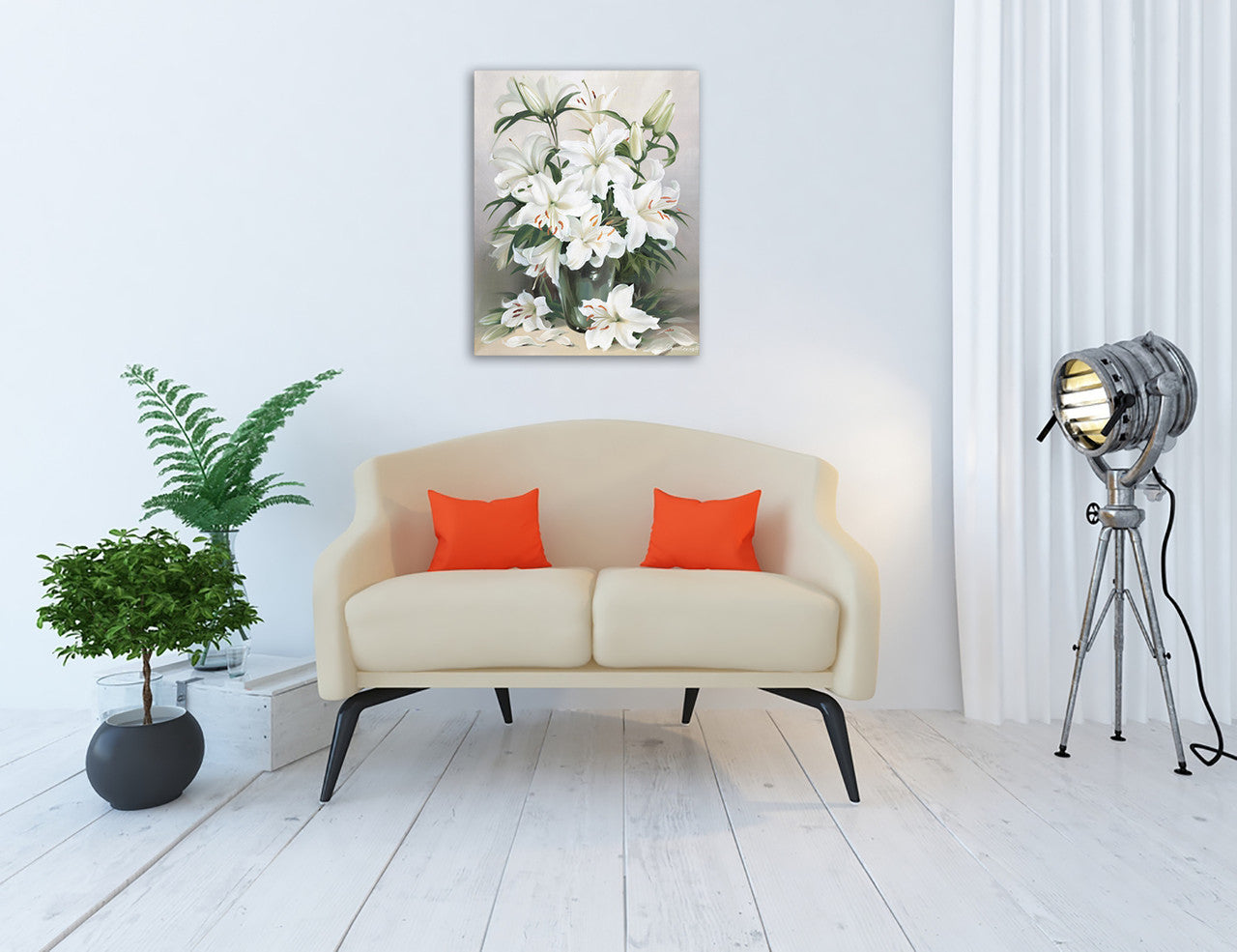 Lilies Wall Art Print on the wall