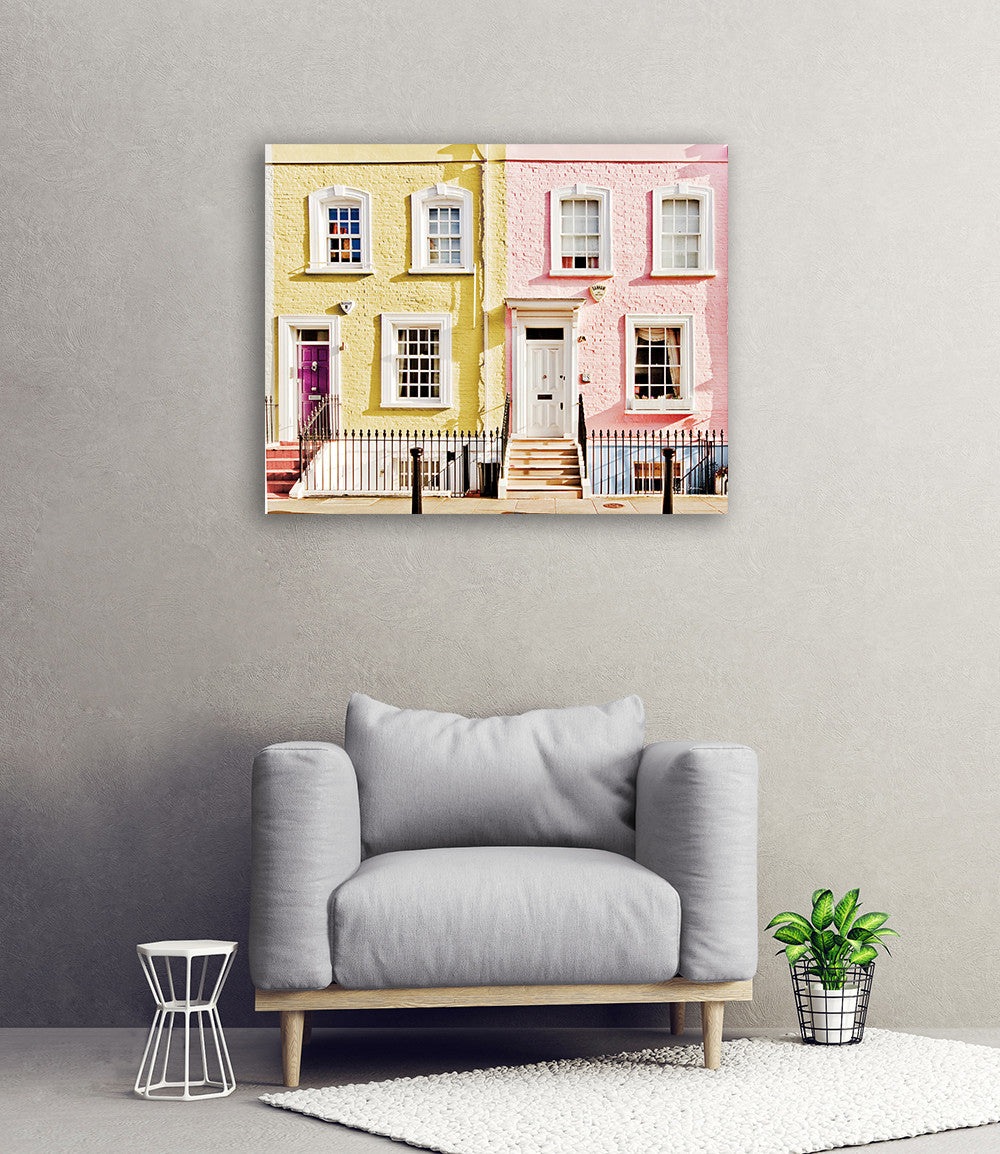London Houses Spring Wall Art Print on the wall