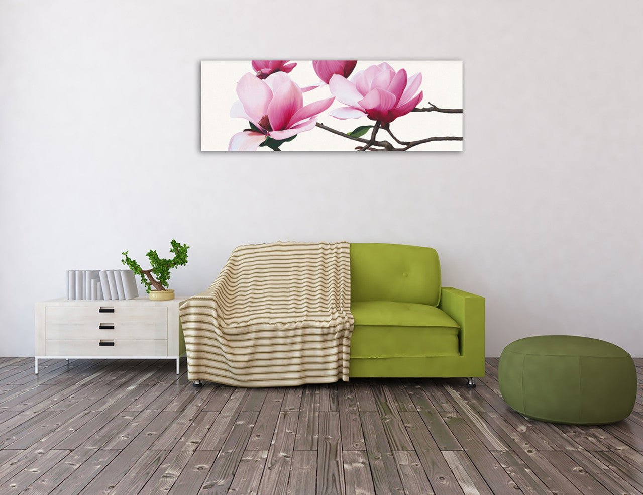  Magnolia Wall Art Print on the wall