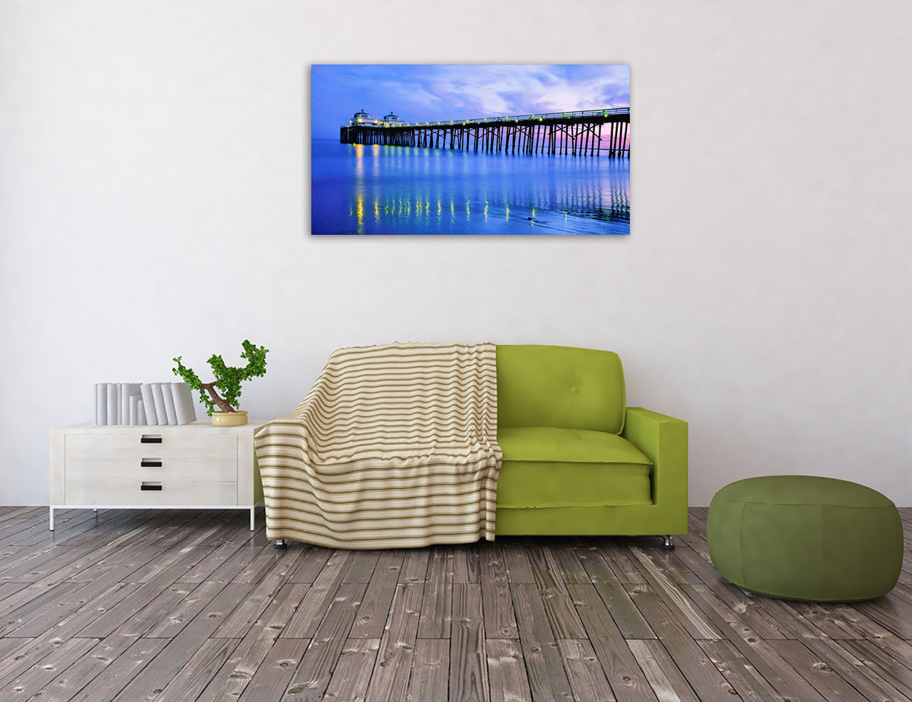 Malibu Pier Wall Art Print on the wall