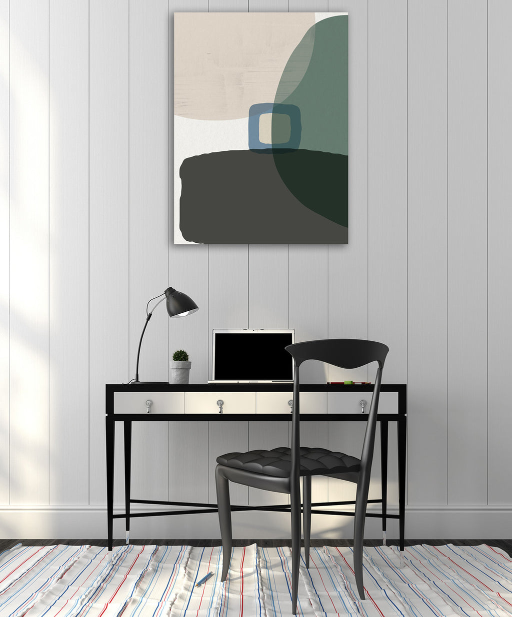 Mid Century Circles I Wall Art Print on the wall