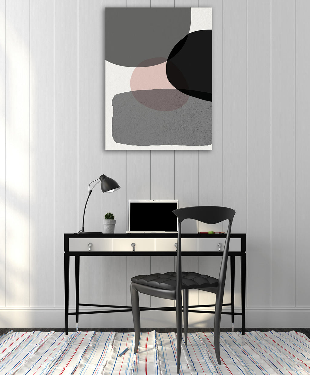 Minimalist Circles VI Wall Art Print on the wall