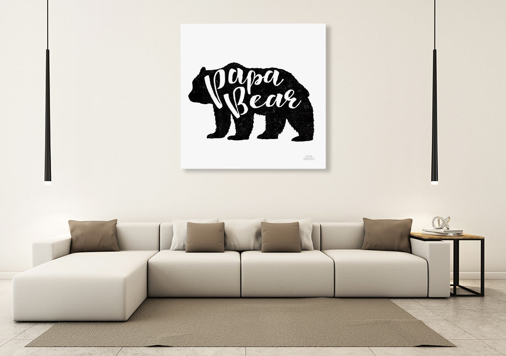 Papa Bear Wall Art Print on the wall