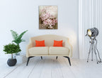 Pink Flowers Wall Art Print on the wall