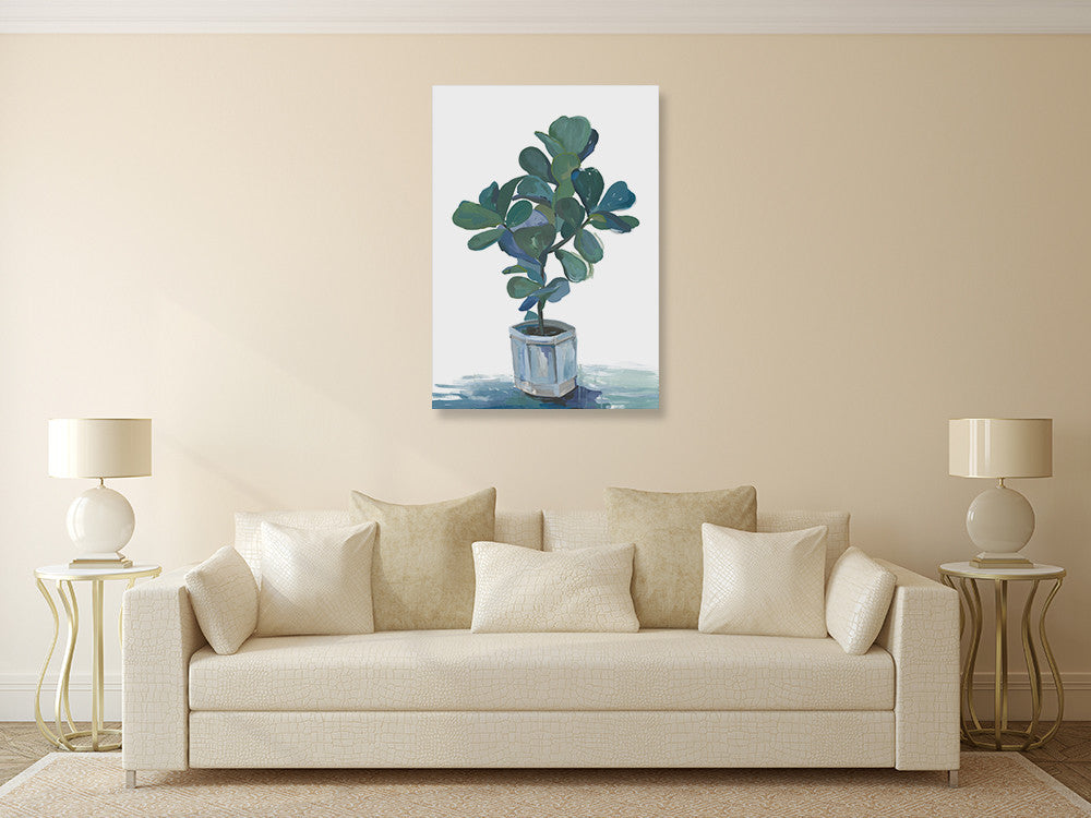 Potted Plant Wall Art Print on the wall