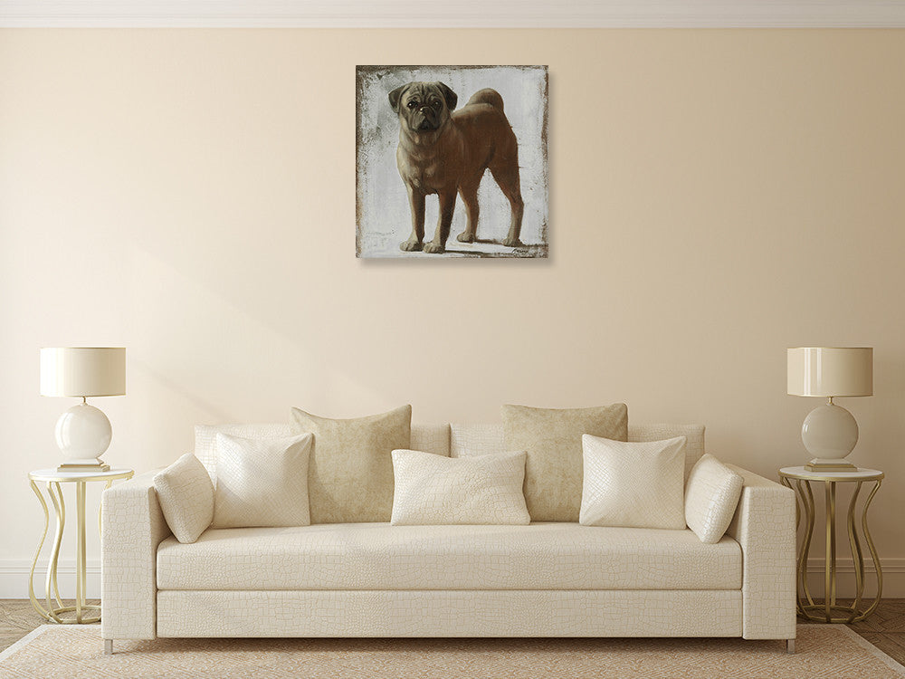 Pug Wall Art Print on the wall