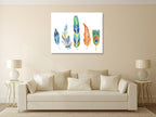 Rainbow Feathers III Wall Art Print on the wall