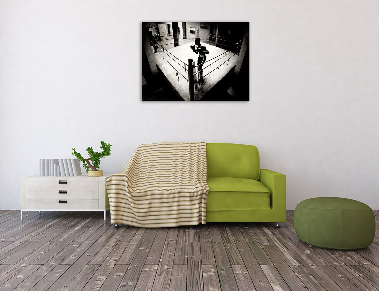 Shadow Boxer Wall Art Print on the wall