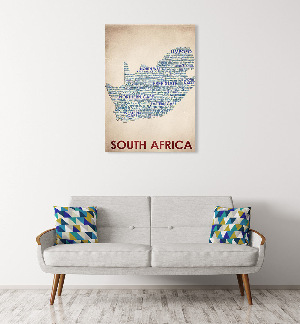 South Africa Wall Art Print on the wall