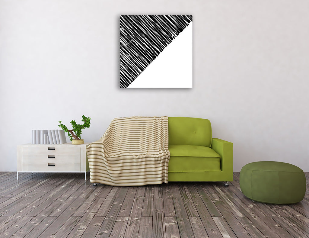 Starkly Lined B Wall Art Print on the wall
