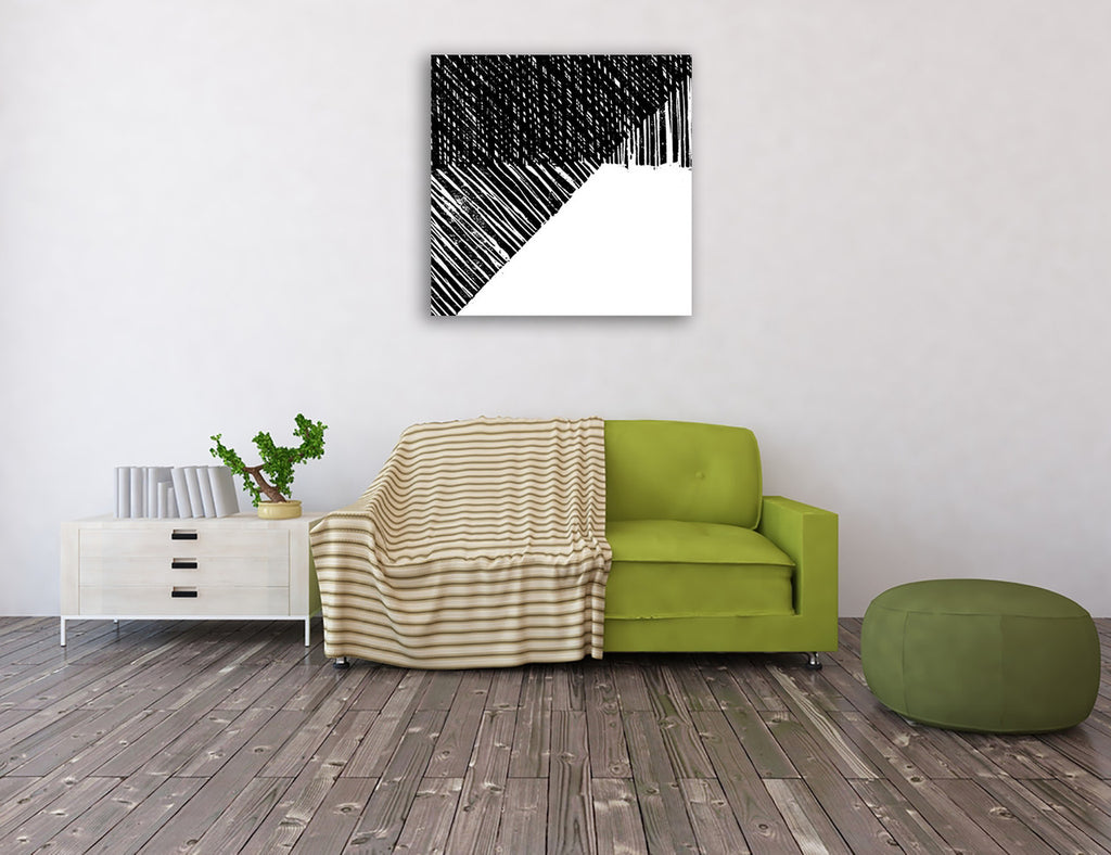 Starkly Lined C Wall Art Print on the wall