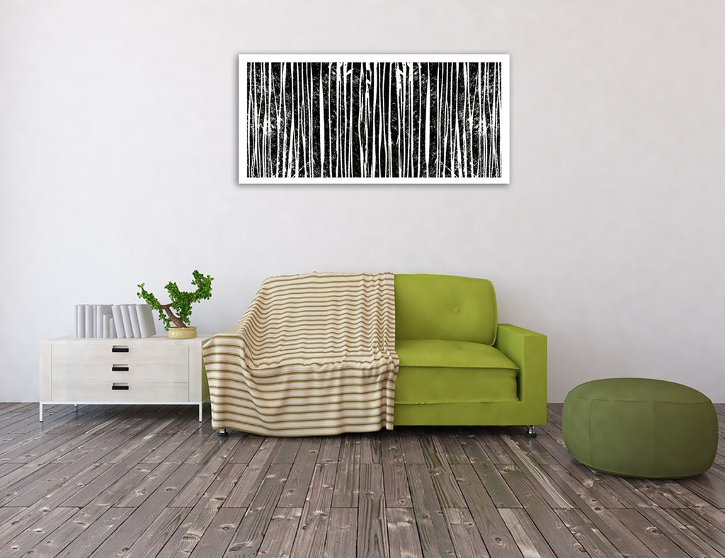 Starkly Lined D Wall Art Print on the wall