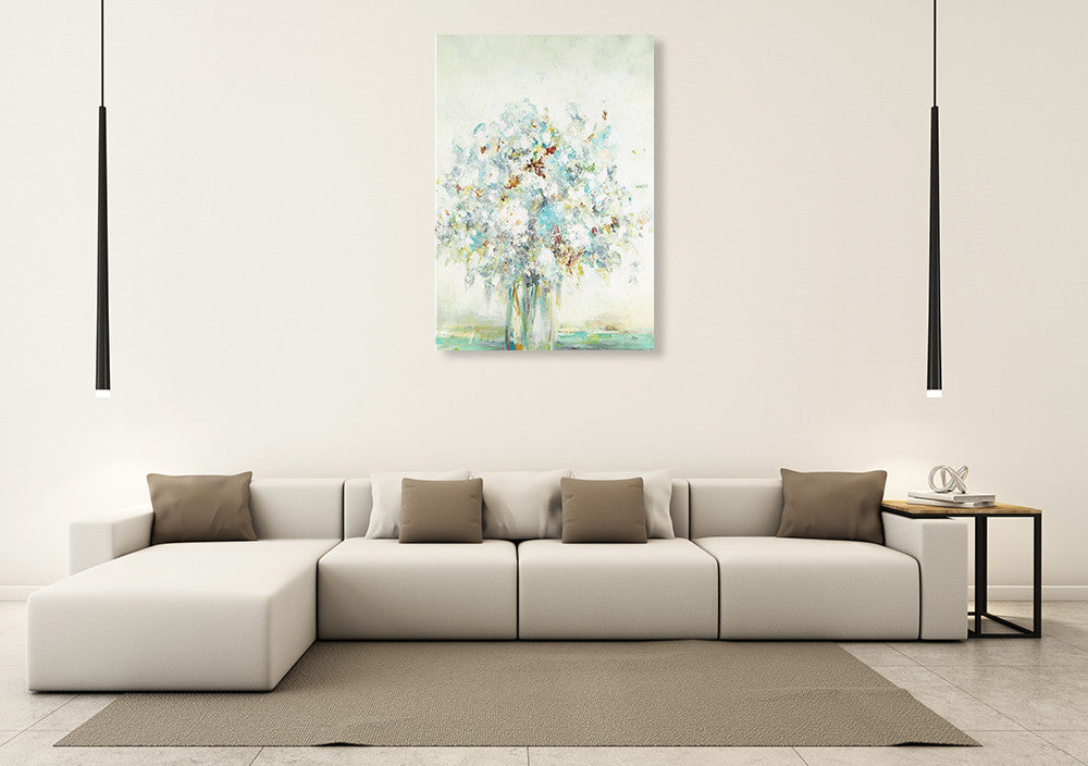Textured Bouquet Wall Art Print on the wall