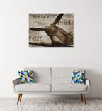 Vintage Airplane Wall Art Print on the wall