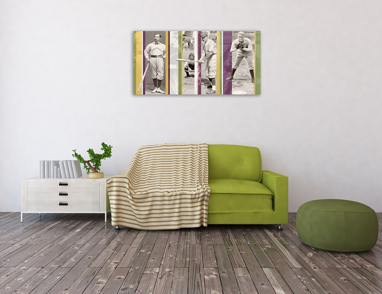 Vintage Baseball Wall Art Print on the wall