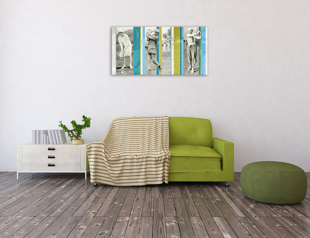Vintage Golf Wall Art Print on the wall