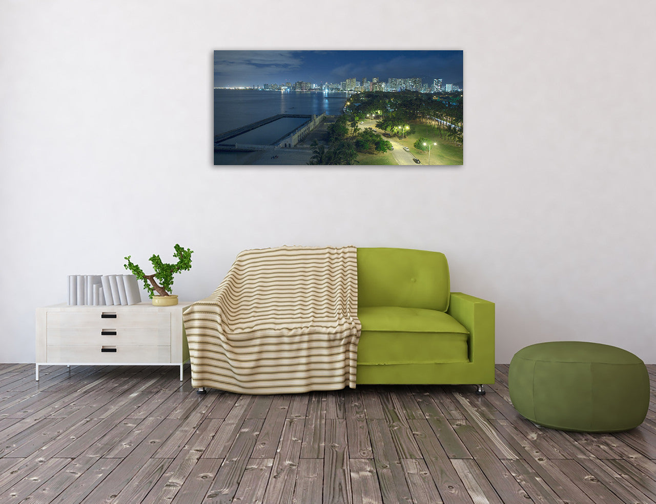 Waikiki Overview Wall Art Print on the wall