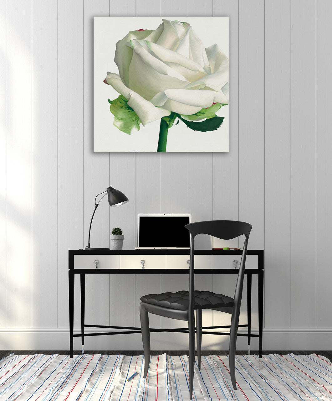 White Rose I Wall Art Print on the wall