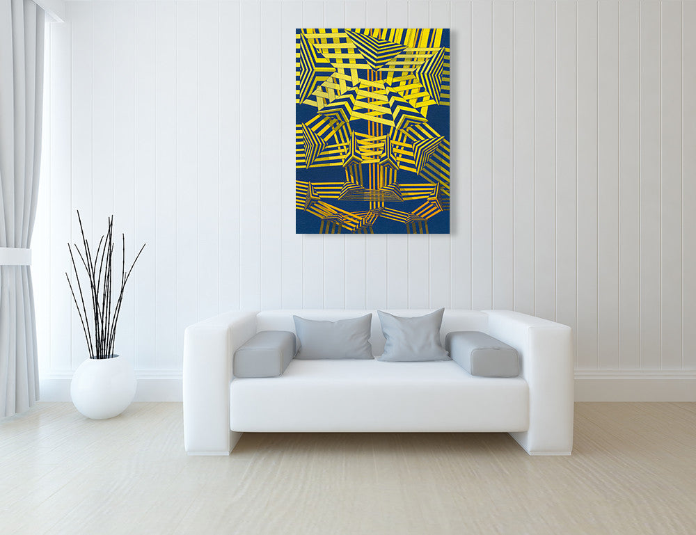 Yellow Arrow Wall Art Print on the wall