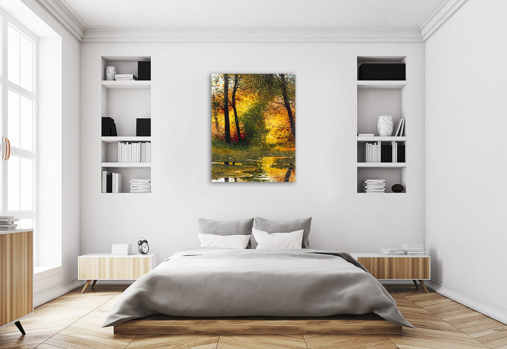 Autumn Pond Wall Art Print on the wall