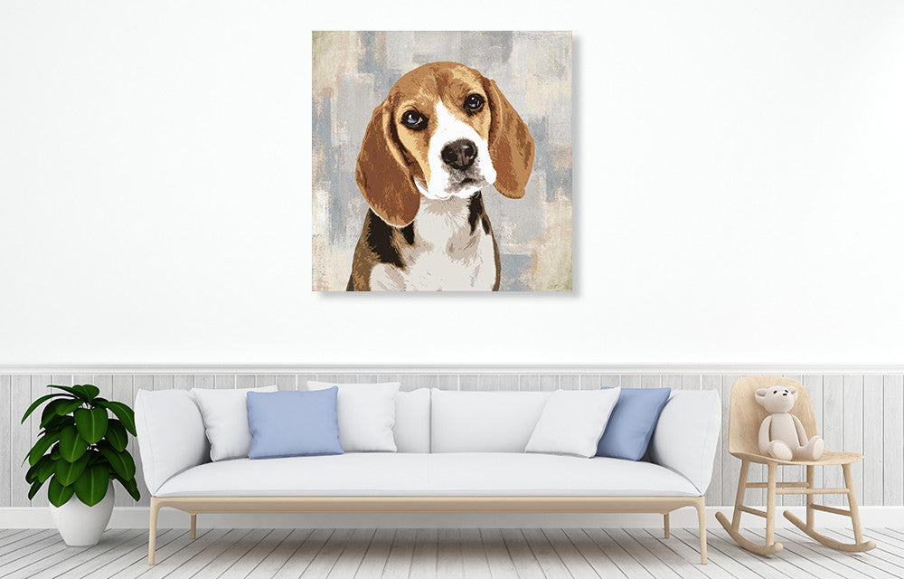 Beagle Wall Art Print on the wall