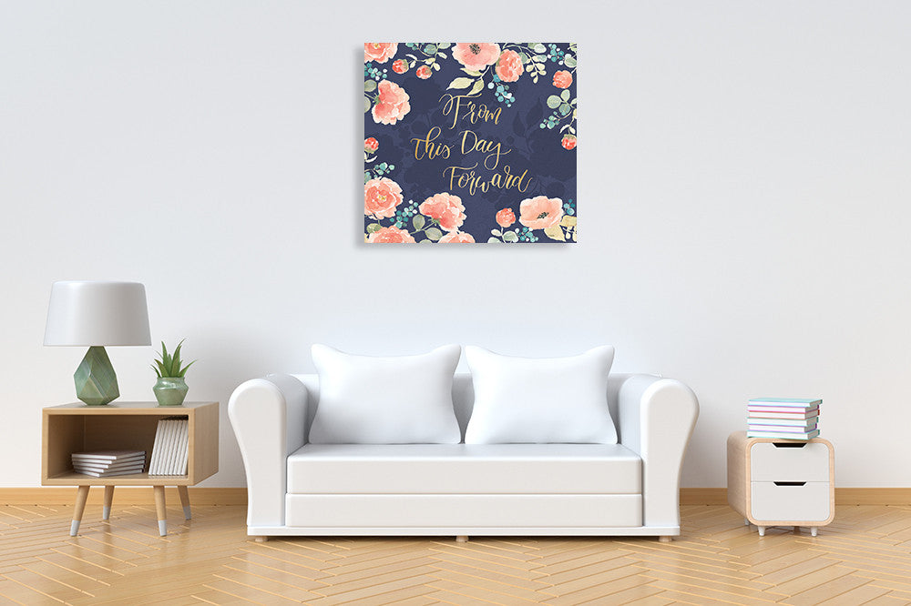 Blue Blooming Delight IV Wall Art Print on the wall