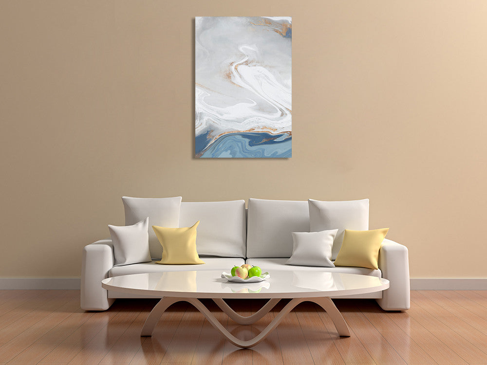 Blue Velour II Wall Art Print on the wall