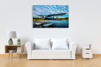 Boat Ride Wall Art Print on the wall