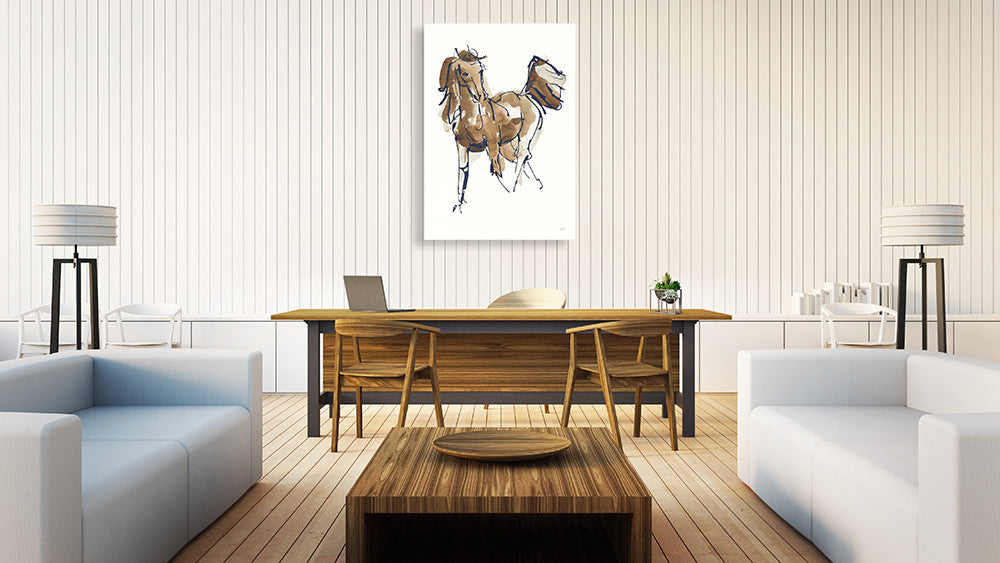 Calm Navy Wall Art Print on the wall