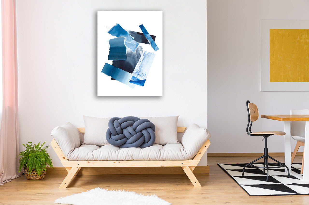 Cerulean Assemblage I Wall Art Print on the wall